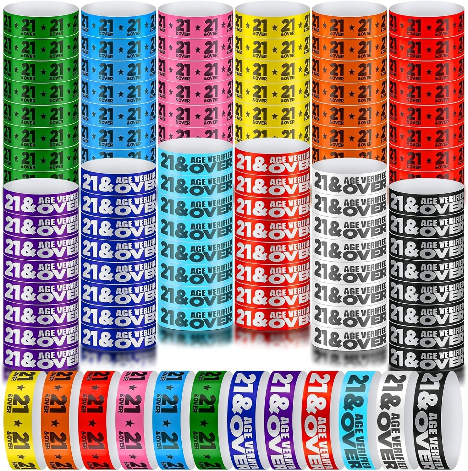 Teling 1200 Pcs over 21 Paper Wristbands Events Wristbands Colored Waterproof...