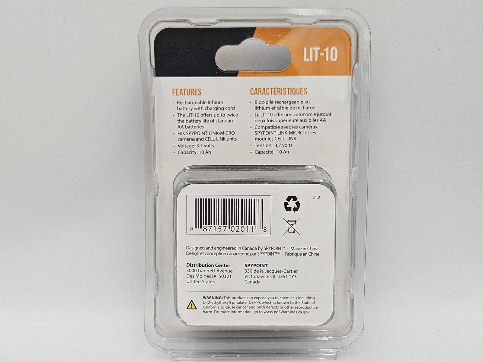 SPYPOINT LIT-10 Rechargable Lithium Battery Pack Replacement New