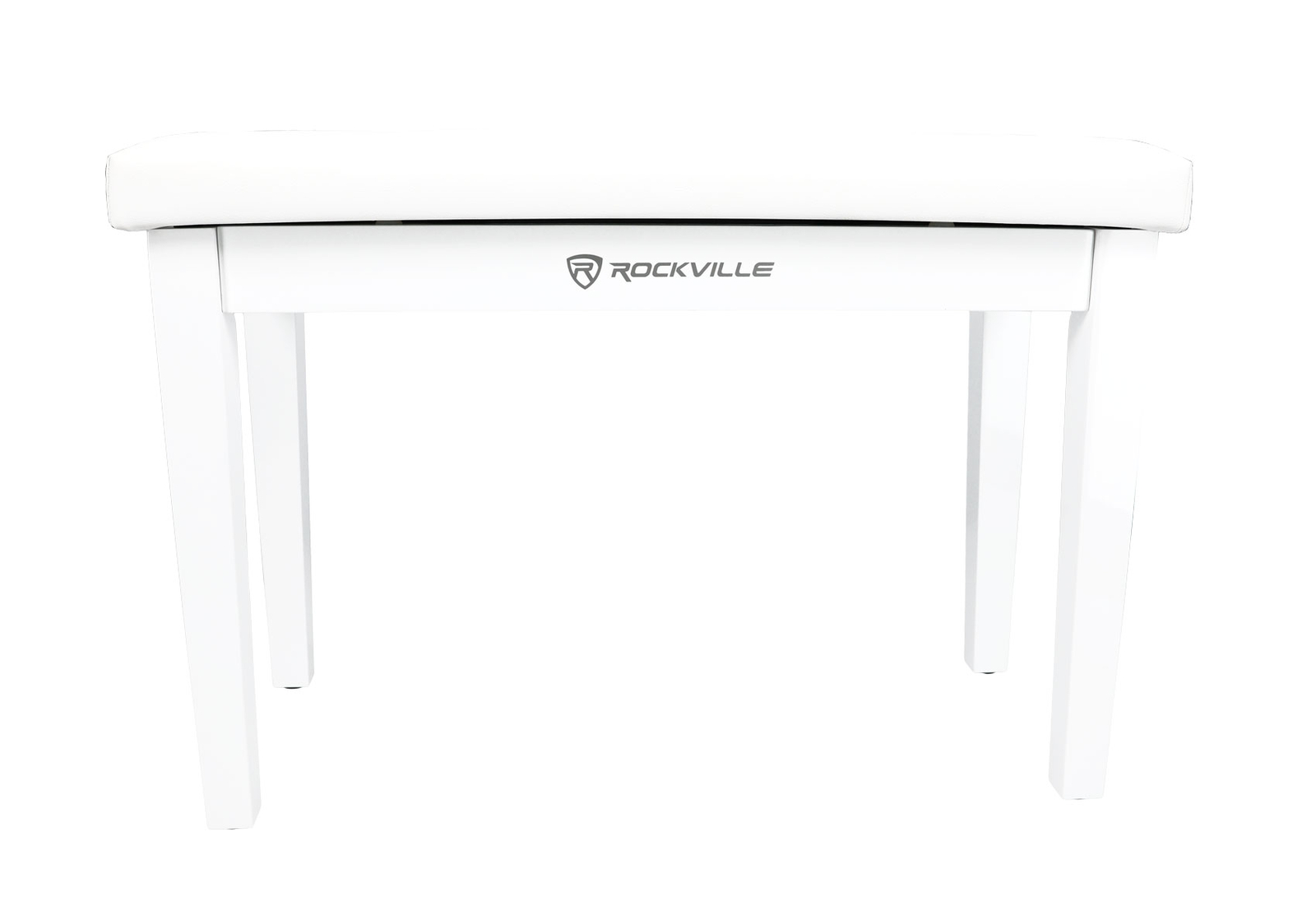 Rockville PB7 WHITE Premium Piano Bench w/Thailand Wood, Comfy Padding + Storage