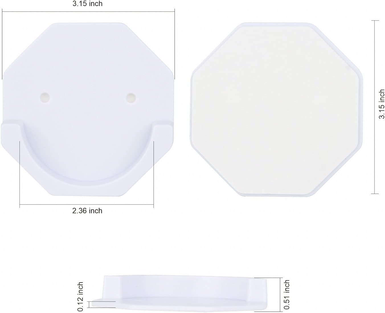 Shower Rod Holders Adhesive Tension Curtain Brackets Stick on Pole End Caps Scre