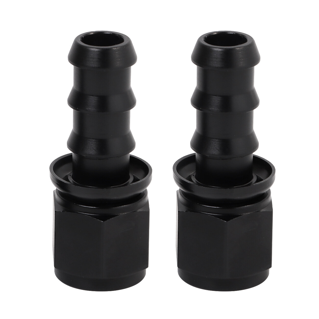 LokoCar 6AN 8AN 10AN Push Lock Hose Fitting End 0° 45° 90° Degree Black 2PCS