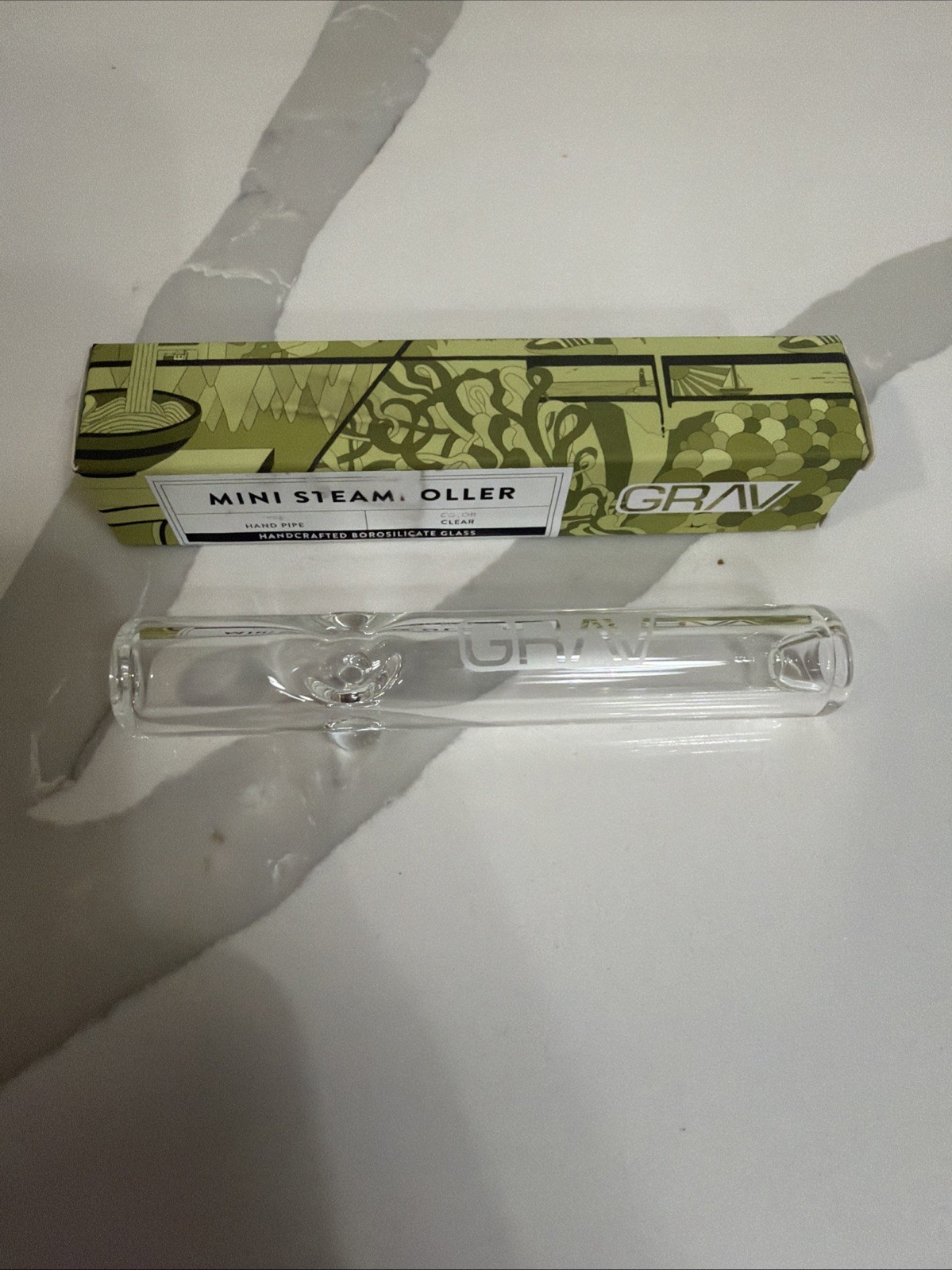 GRAV CLEAR MINI STEAMROLLER 5.25” WITH FEET POCKET PIECE TINY *SHIPS ASAP*