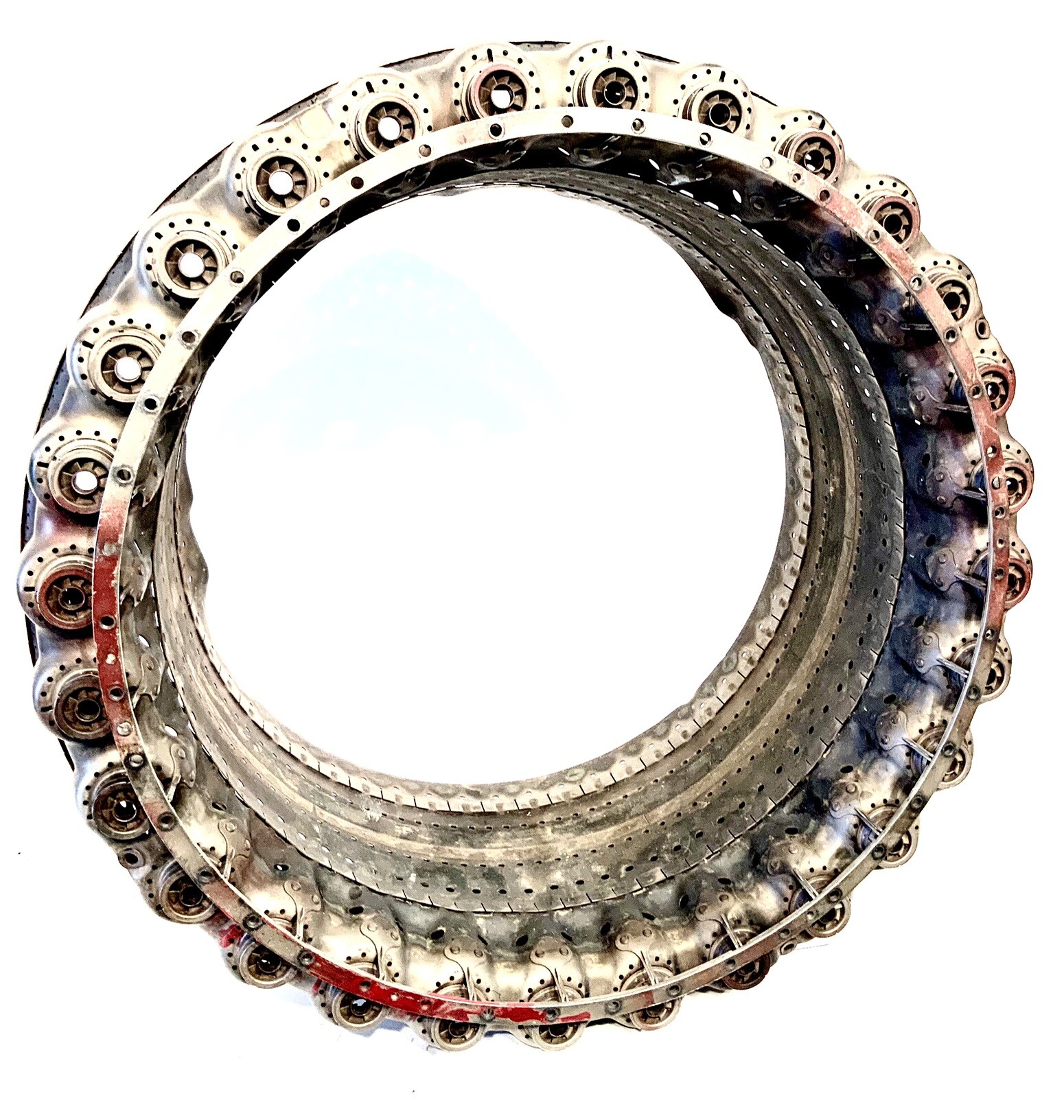 VINTAGE JET ENGINE COMBUSTION RING WITH FUEL VANE INSERTS MUST SEE