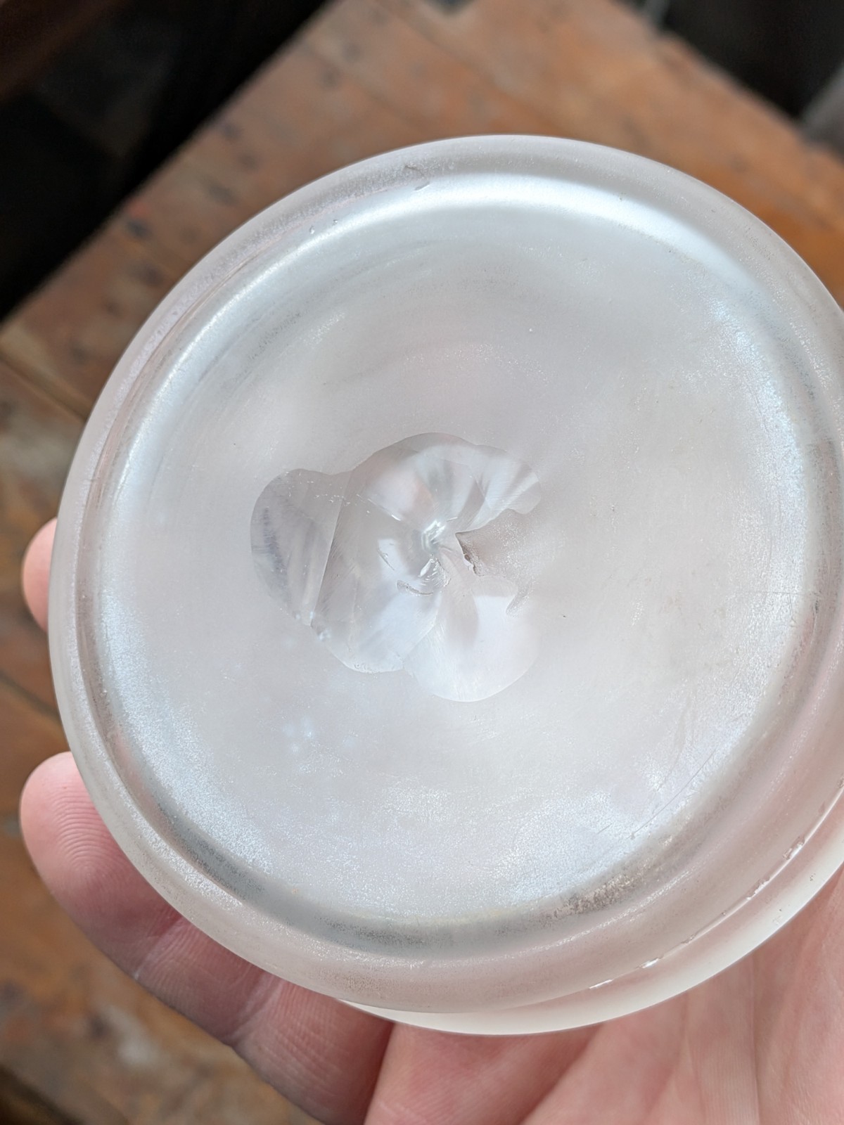 Blown Glass Figural Pear Inkwell GE Hatch Patented 1875 Cut Shut Pontil Bottle