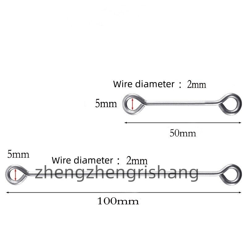 30/50Pcs LOOP END LONG TAILS FOR LEAD WEIGHT STAINLESS STEEL WIRES SEA FISHING