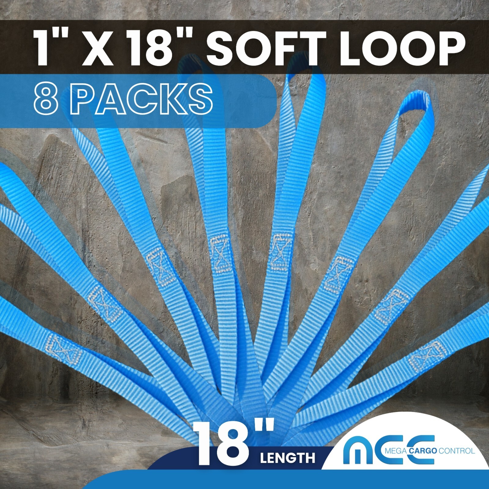 USA 8 Pack Heavy Duty 18" Soft Loop Tie Down Strap Motorcycle Dirt-Bike ATV UTV