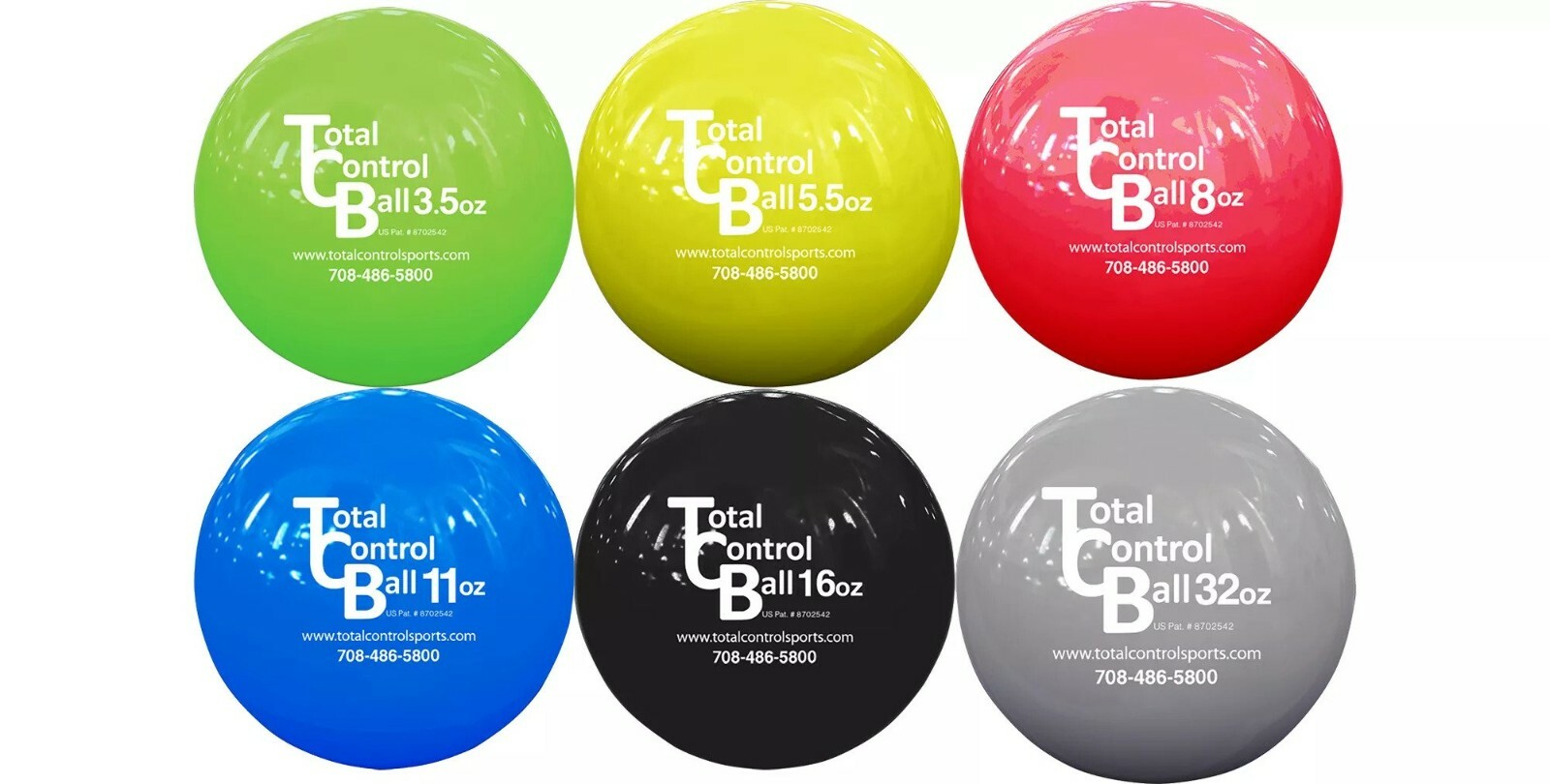 Total Control Balls Plyo Weighted Ball Set - 6 Pk w/ Case - Baseball Softball