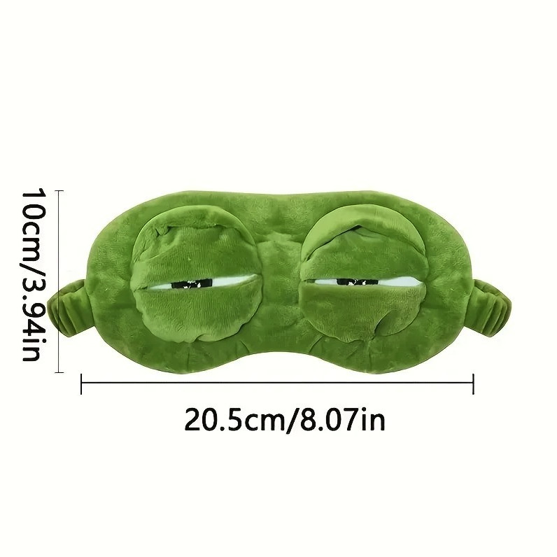 1PC 3D Sad Frog Sleep Mask: Soft Eye Shade for Men & Women Travel Rest - NEW