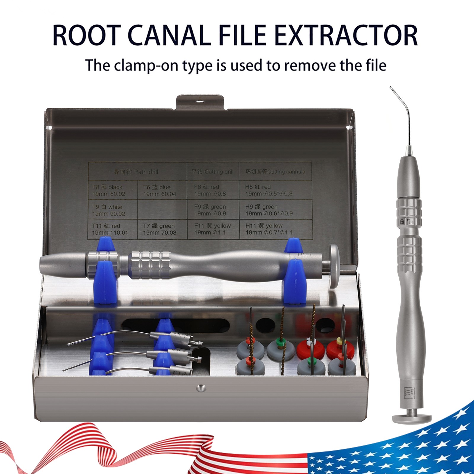 Dental Broken File Extractor Endodontic Removal System Kit Root Canal