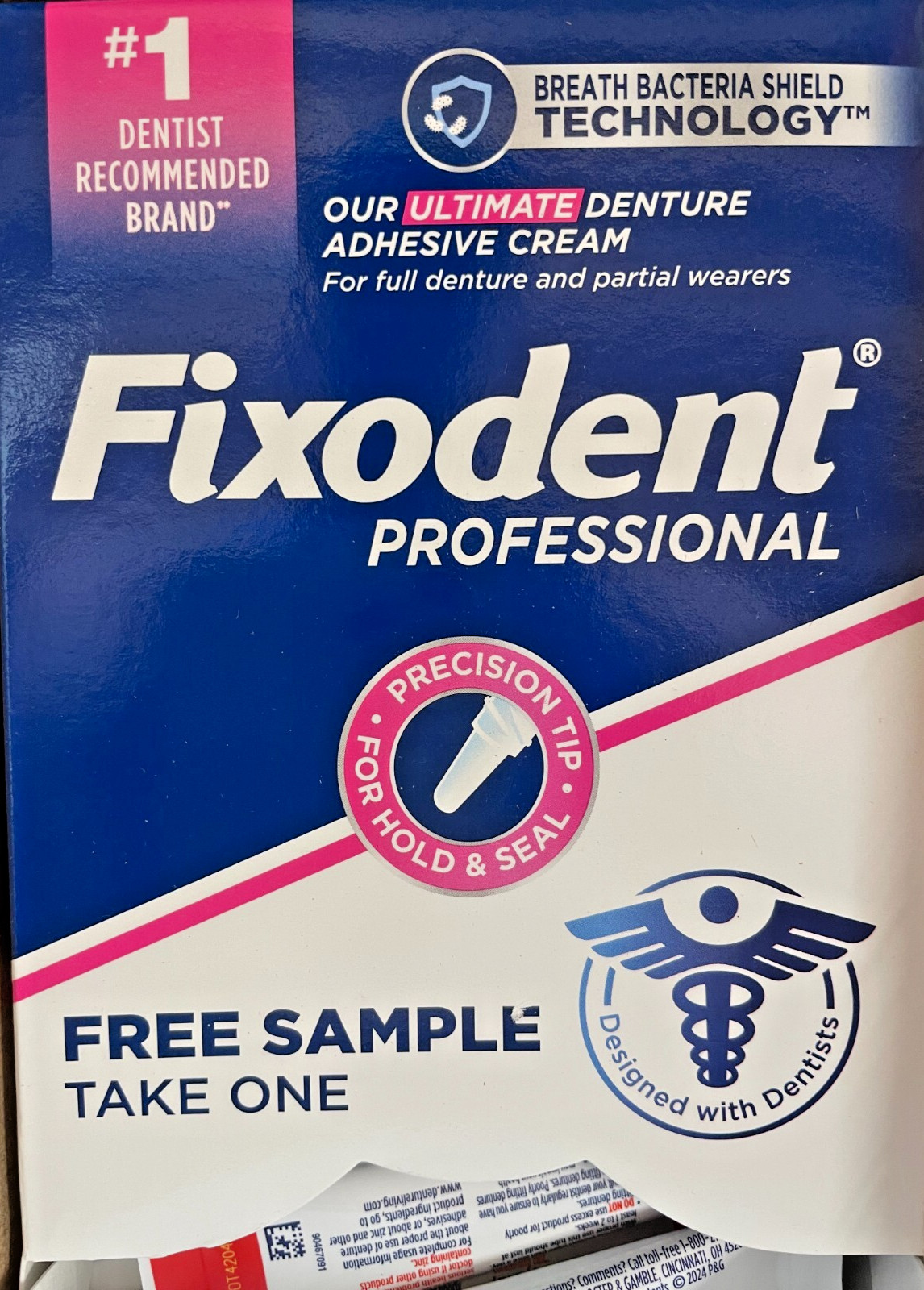 Fixodent Professional Denture Adhesive Cream 0.35 oz. 50 tubes per Box