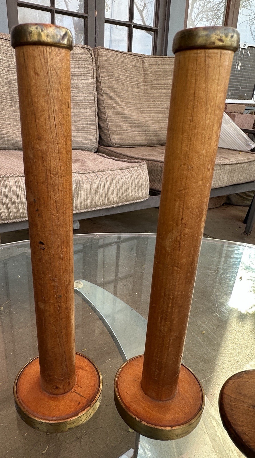 'Lot of 10 Vintage Yarn/Thread Spools-Asst Sizes- 2 have been cut down