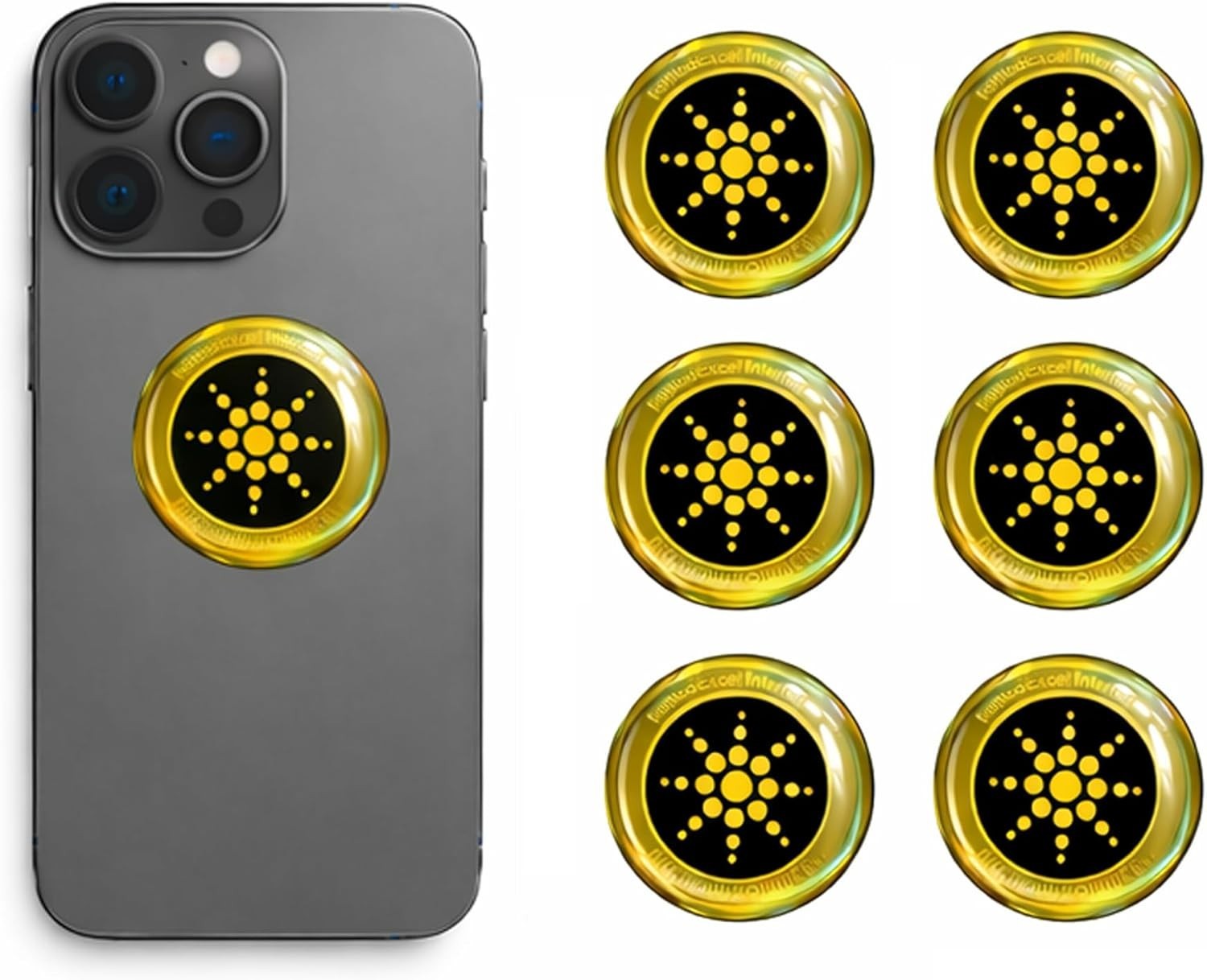 EMF Blocker 6 Pack Stickers for Cell Phones, Laptops, Tablets – Reusable, Pee...