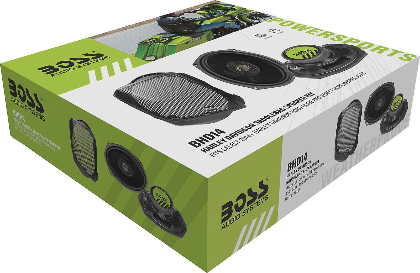 NEW BOSS AUDIO BHD14 REAR SADDLEBAG SPEAKERS KIT 6x9 HARLEY TOURING FLH/T 14-Up