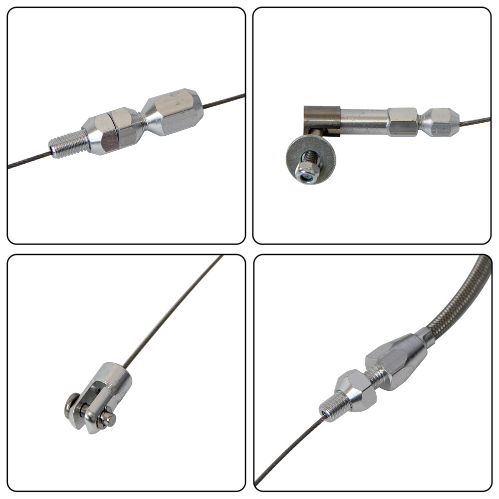 Floor Mount Gas Pedal + 24" SS Throttle Cable & Bracket Spring Set Street Rod