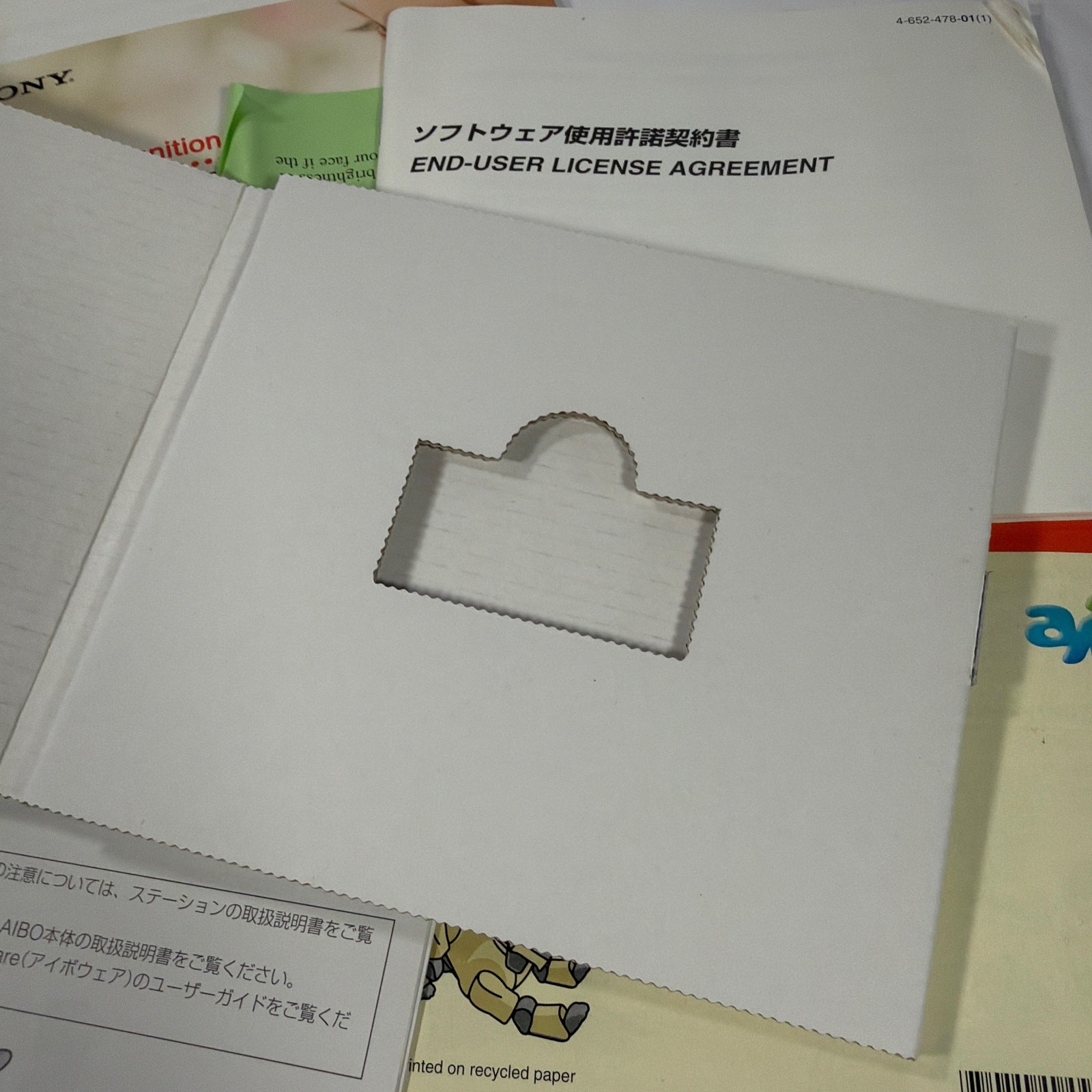 Sony AIBO Recognition ERF-210AW06E Original Box and Manuals Only