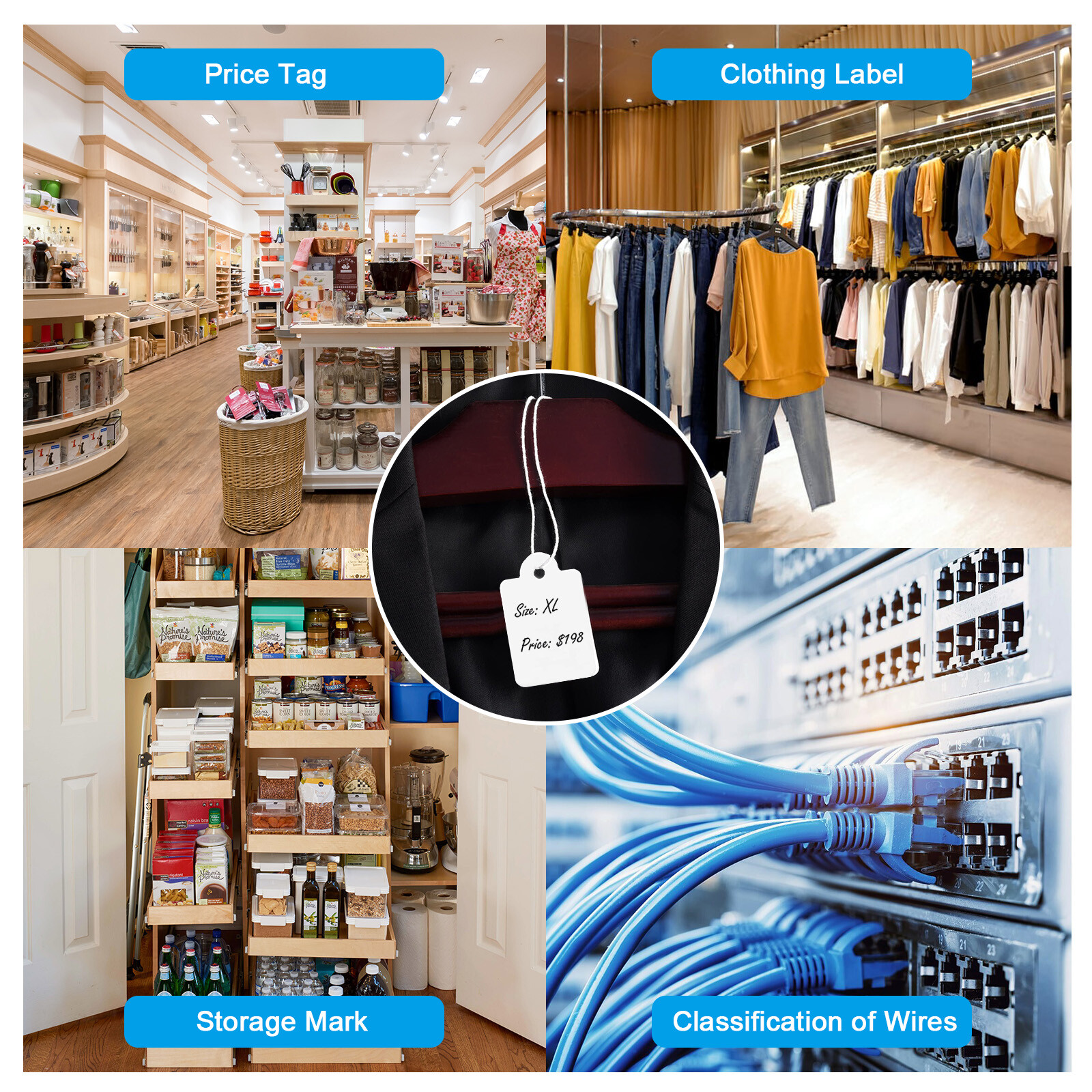 Garage Sale Price Tags Size #5 Blank White Merchandise Hang String Strung New