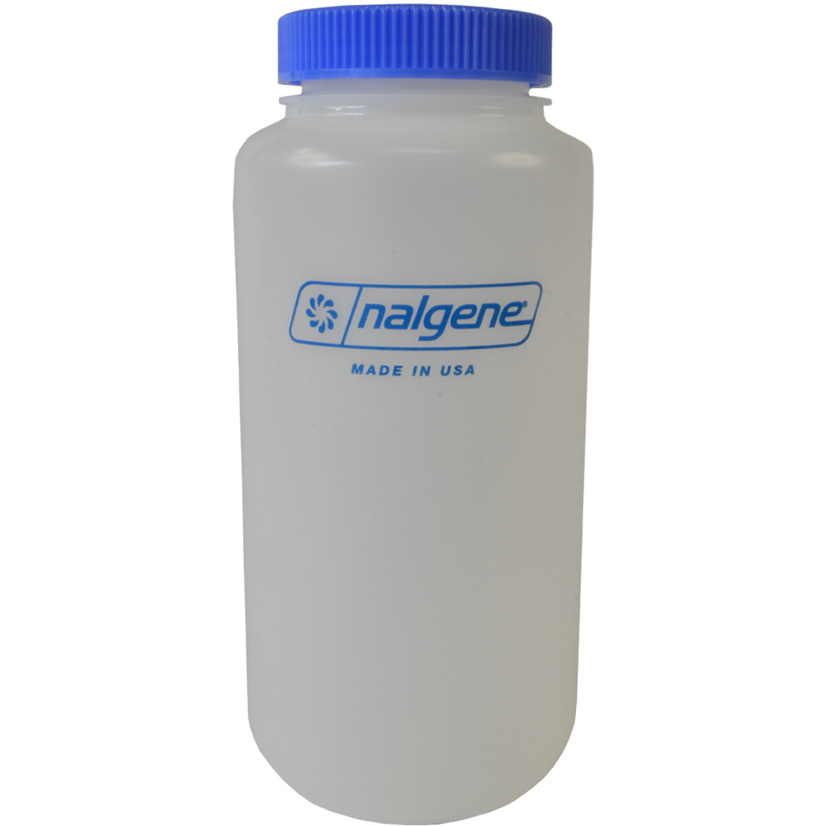 Nalgene HDPE Plastic Wide Mouth Storage Bottle Clear/Blue