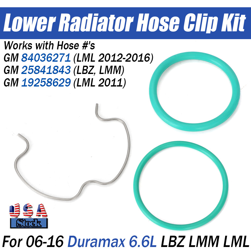 For 2006-16 Duramax 6.6L Lower Radiator Hose Clip Seal Kit LBZ LMM LML 25841843