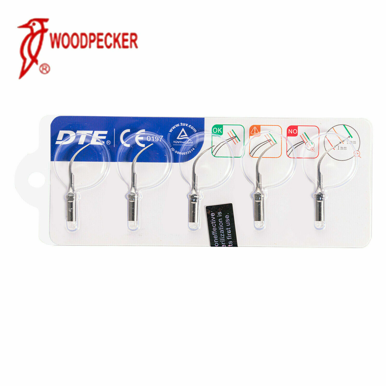 10Pcs-2Sets Woodpecker Ultrasonic Scaler PD1 Tips Set for DTE SATELEC Handpiece