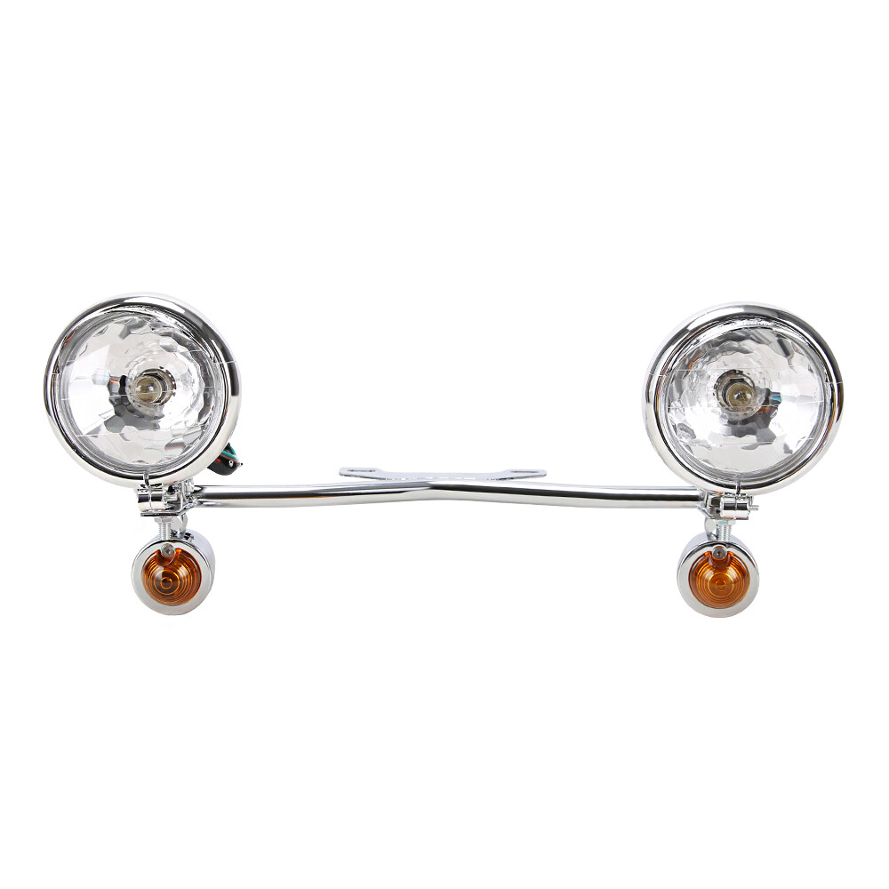 Fog Passing Turn Signal Light w/ Bar For Yamaha V-Star XVS 250 650 950 1100 1300