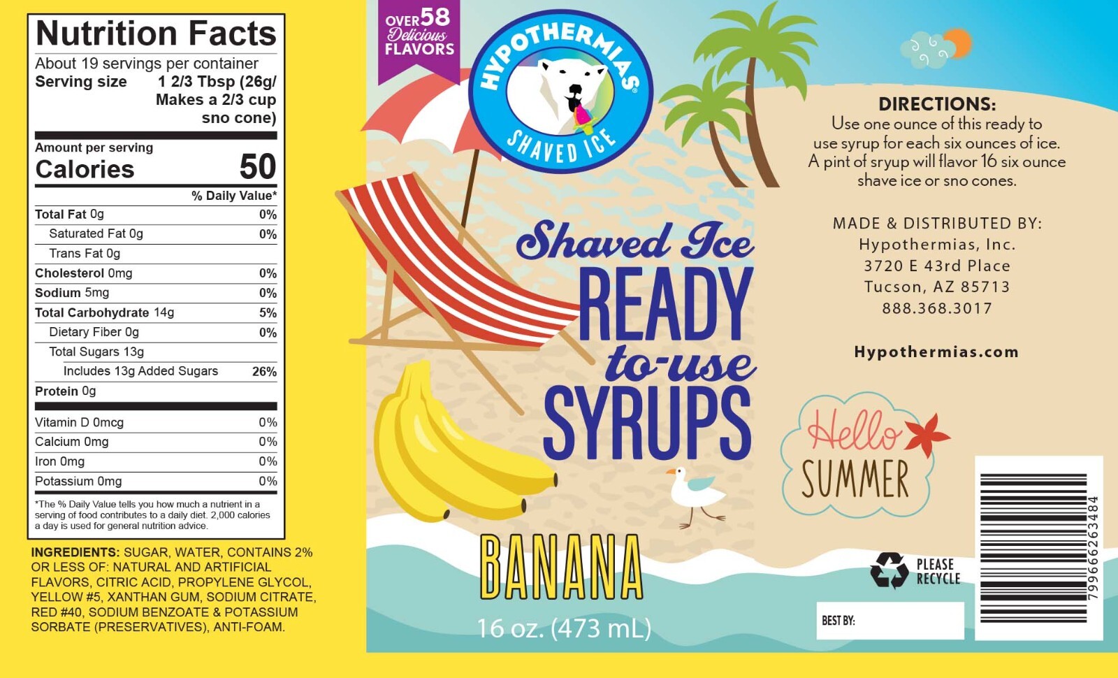 Hawaiian Shaved Ice or Snow Syrup Flavor Pack (6 Pints) Various Flavors Included