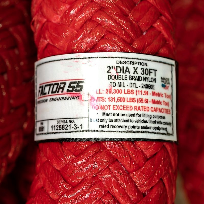Factor 55 Extreme 2" X 30 Nylon Fiber Double Braid Tow Recovery Kinetic Rope