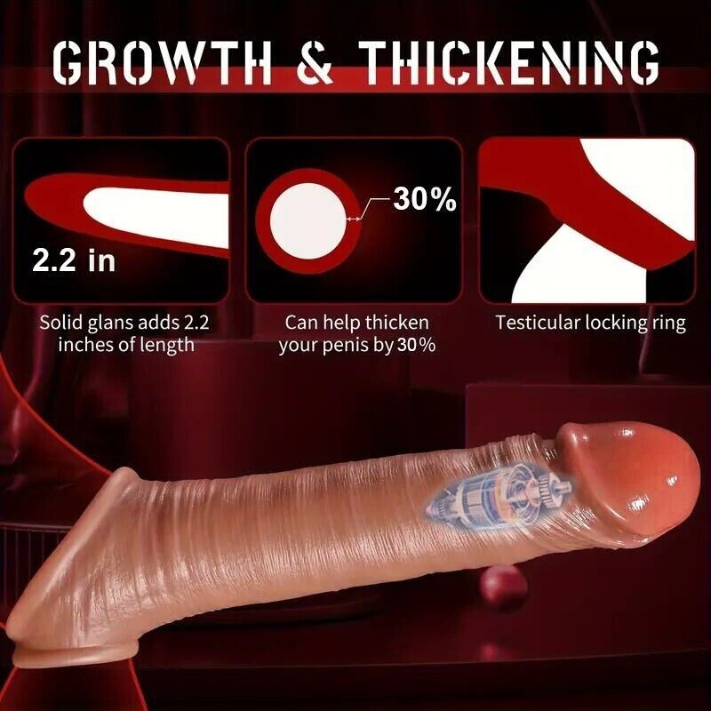 Male Cock-Girth-Enlarger-Enhancer-Penis-Extension-Extender-Sheath-Sleeve-Men Big