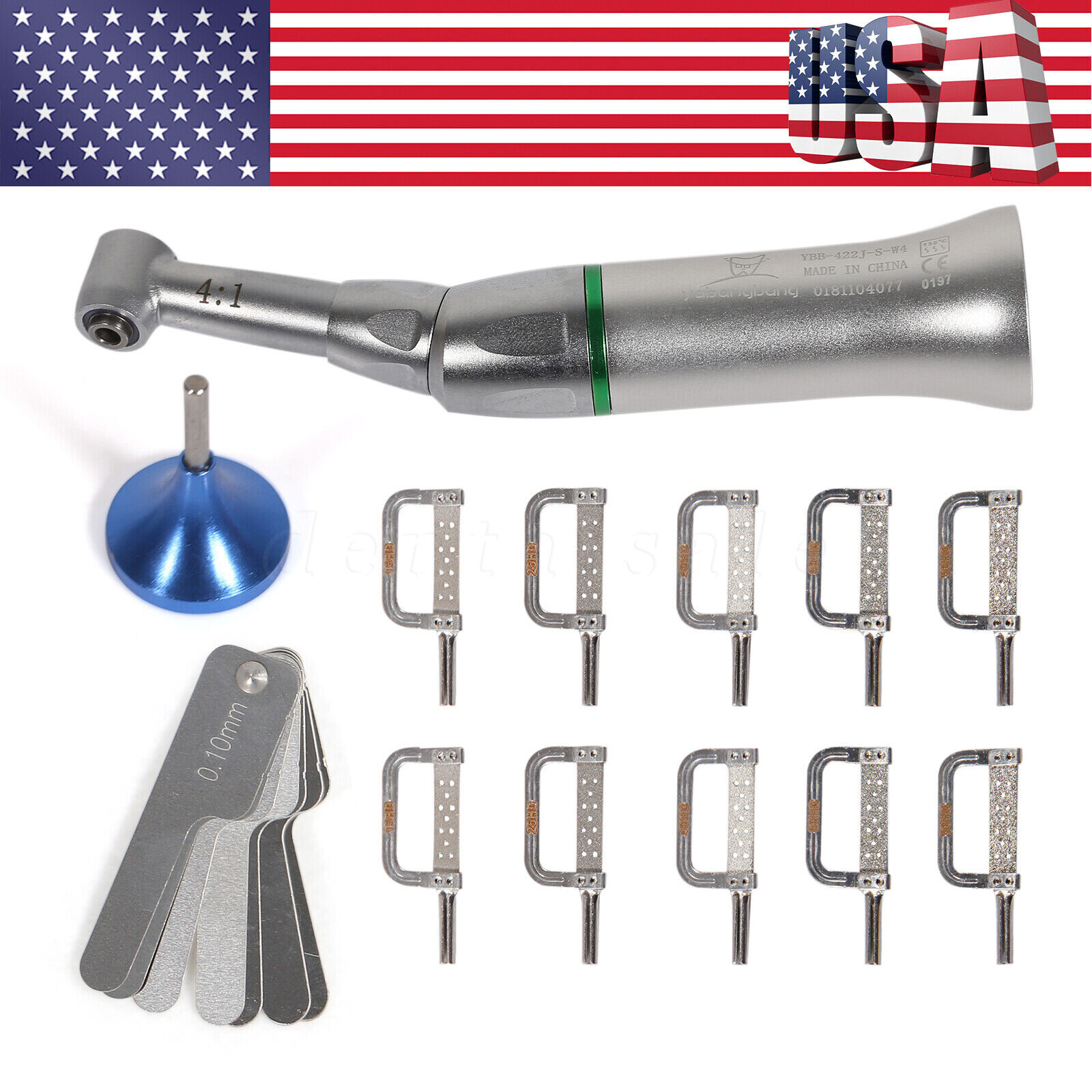 Dental Ortho Contra Angle 4:1 Contra Angle Handpiece Interproximal Strip IPR Kit