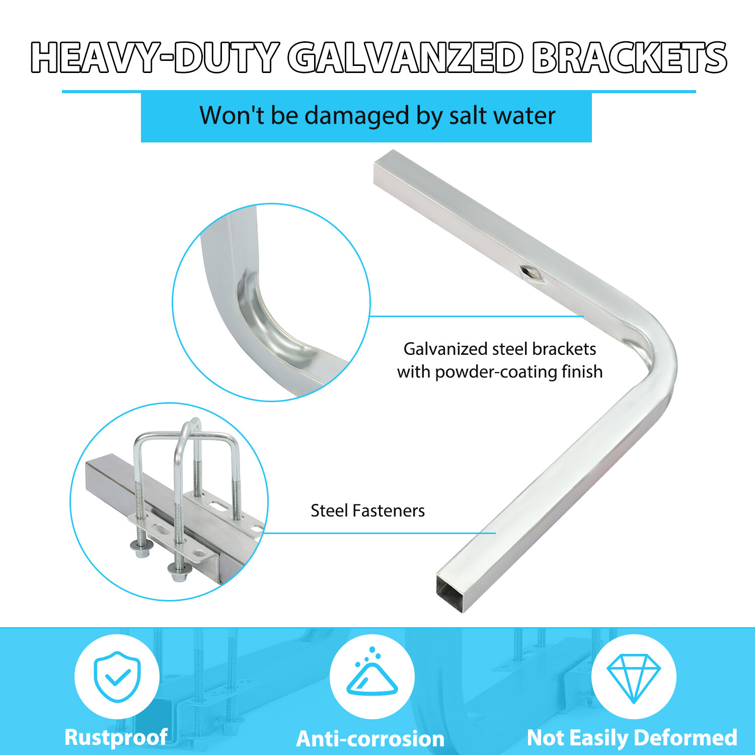 Pair 60" Boat Trailer Zinc-Plated Guide On Post Kit With PVC Poles Covers