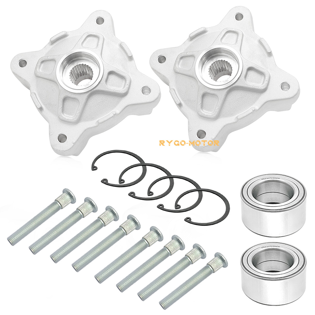 Front Wheel Hubs & Bearings & Studs Kits for Polaris RZR 800 RZR S 800 2008-2014