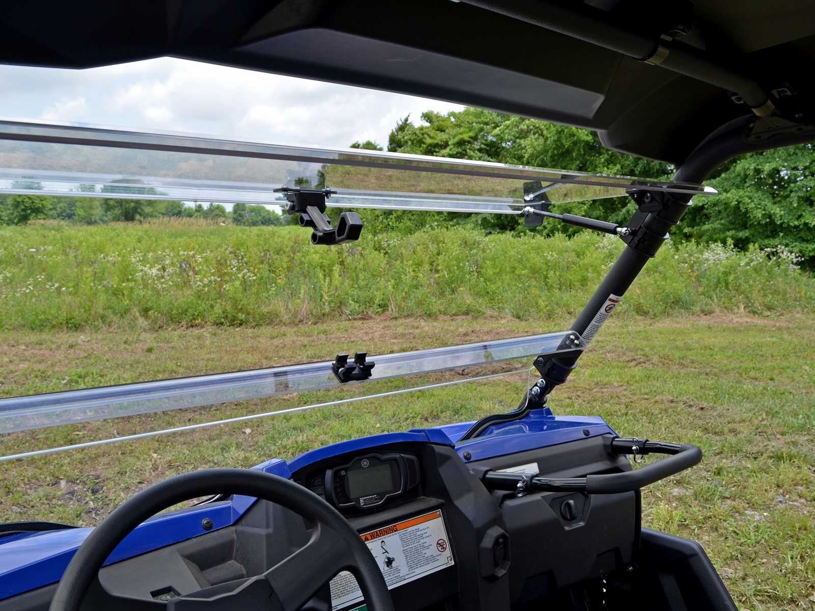 SuperATV Yamaha Wolverine Heavy Duty Scratch Resistant Flip Windshield (15-18)