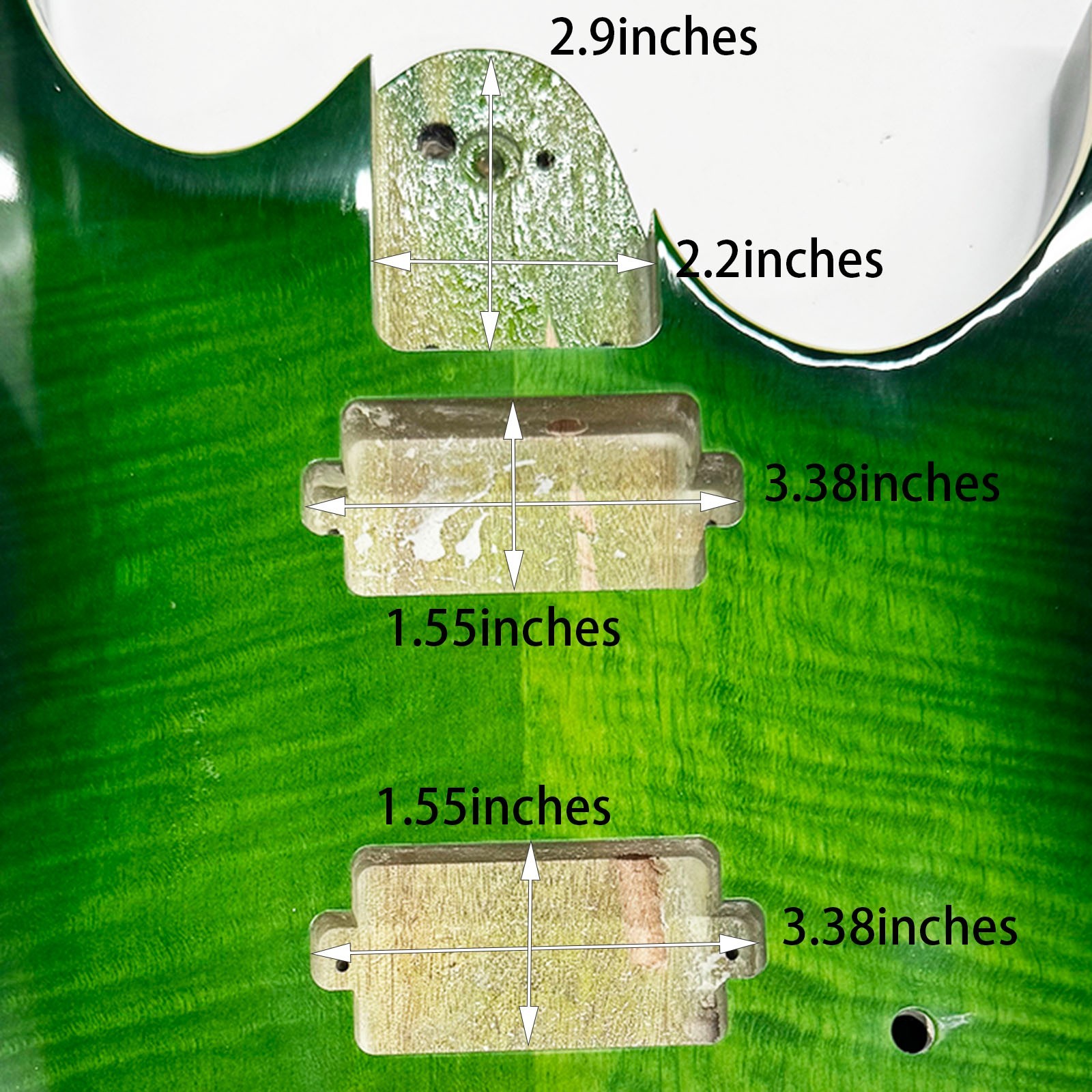 Basswood Electric Guitar Body Gloss Finish Green Burst Fits 24 Frets 25.5 Inch