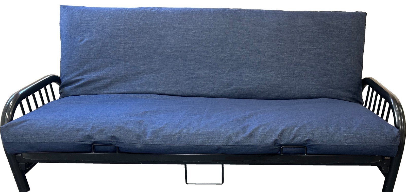 Full Dark Blue Denim Futon Mattress Cover, Bed Slipcovers Encasement Renew