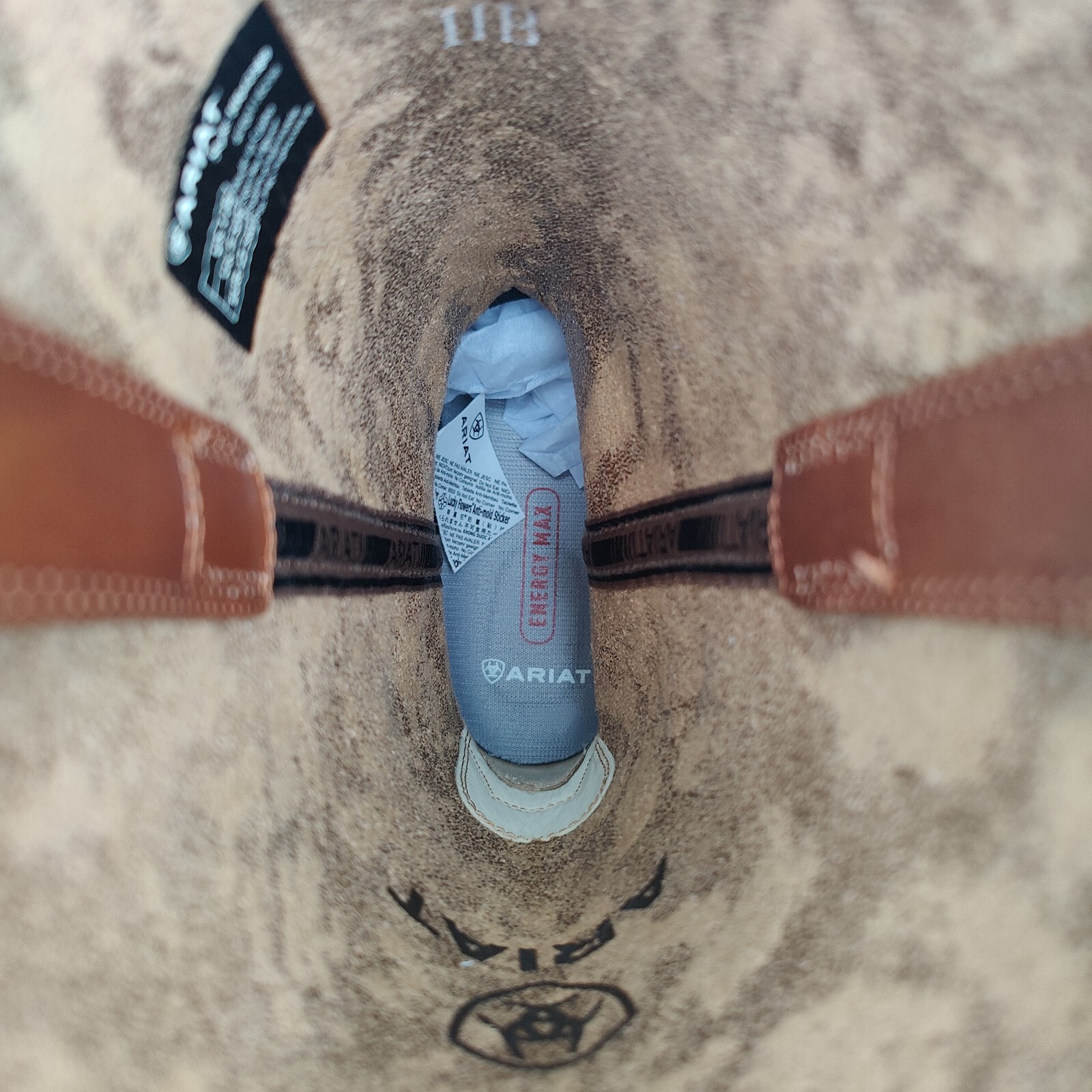 Ariat Rockdale Womens Sz 11 B Brown Distressed Leather Cowboy 12" Boots 1004238