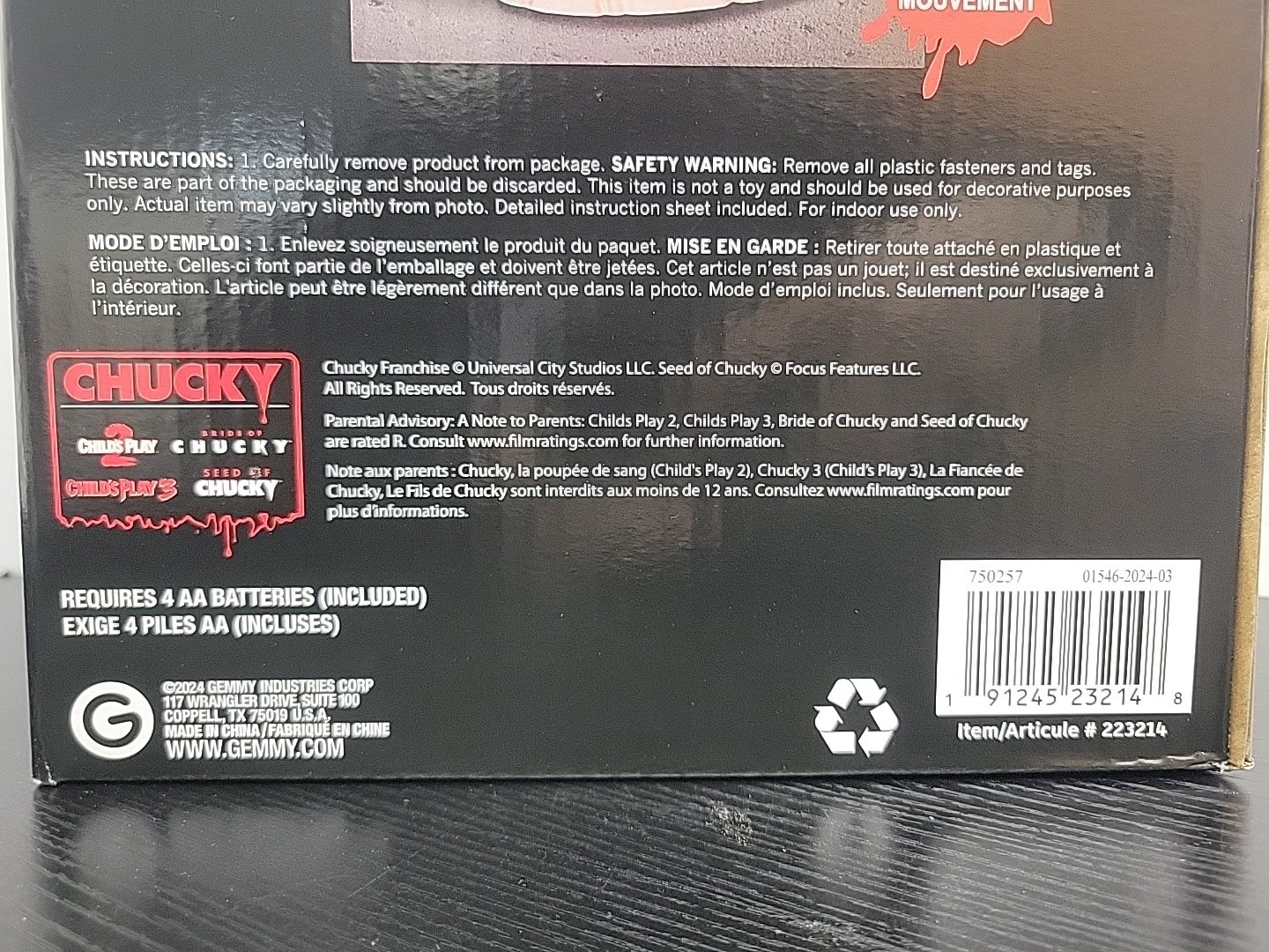 Child's Play Chucky 24" Animated Character w/ Box