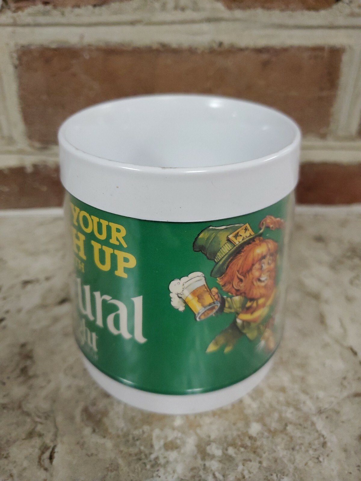 Natural Light Beer St. Patrick's Day Thermoserv Mug - Irish Up - New Old Stock
