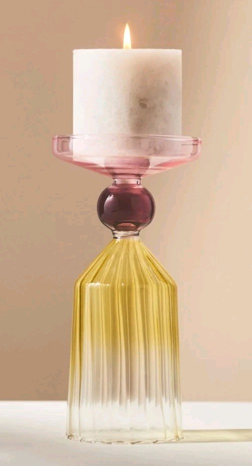 Anthropologie Calle Vase & Pillar Candle Holder. Beautiful Decor