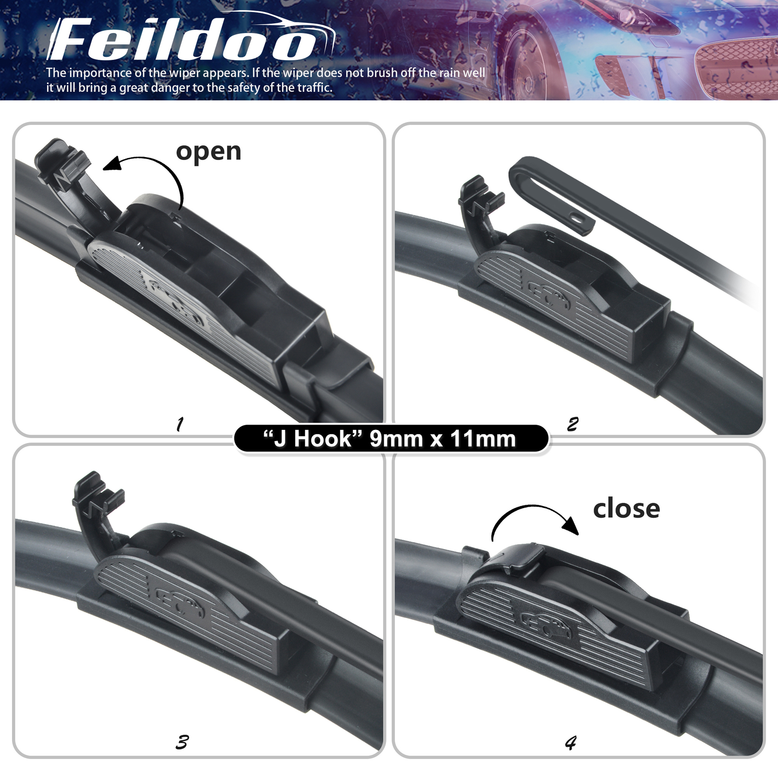 Feildoo 20"&20" Windshield Wiper Blades Fit For Ford F-150 1997-2007 Set of 2