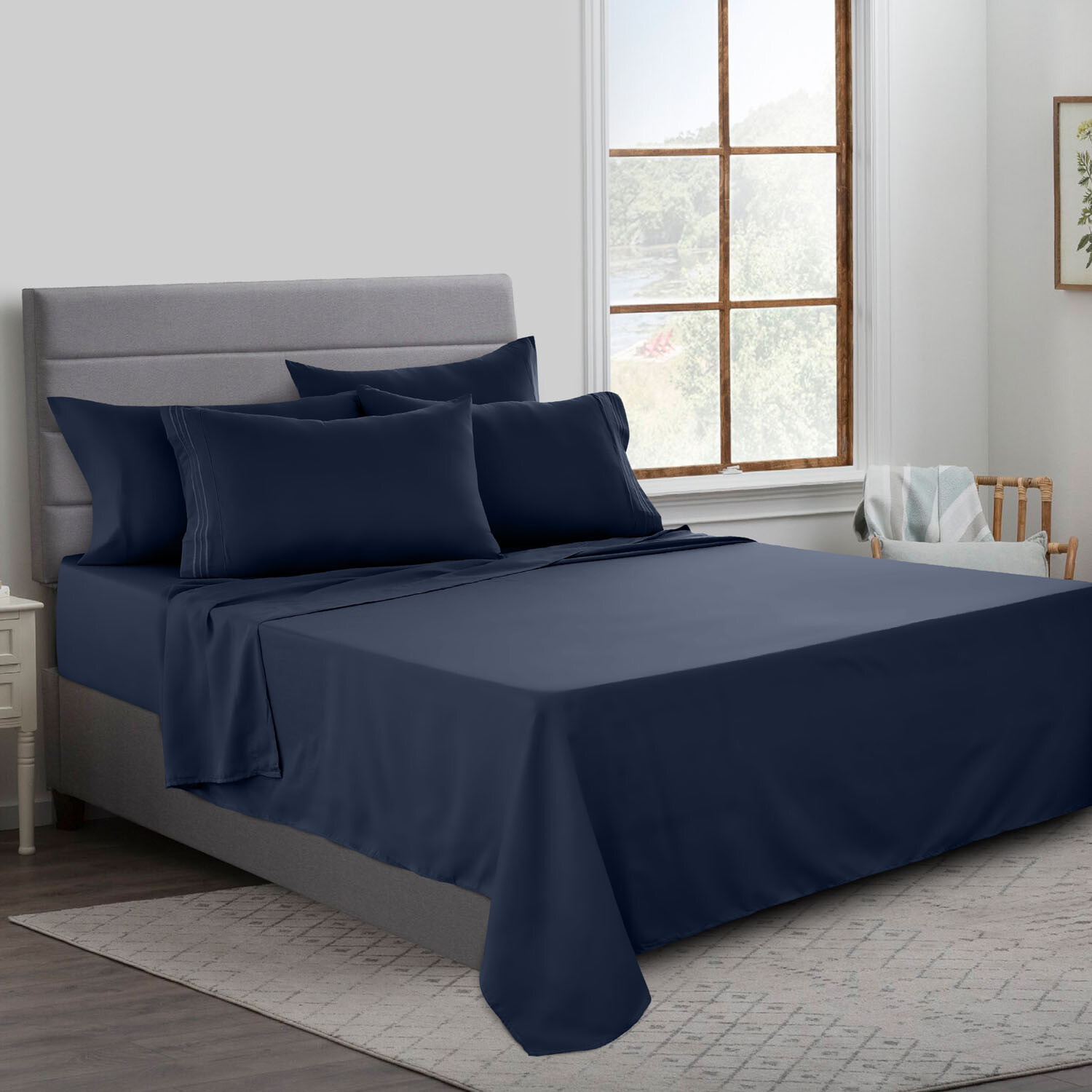 Bed Sheet Set 6 Piece Bedding Comfort Microfiber Deep Pocket 1800 Series Sheets