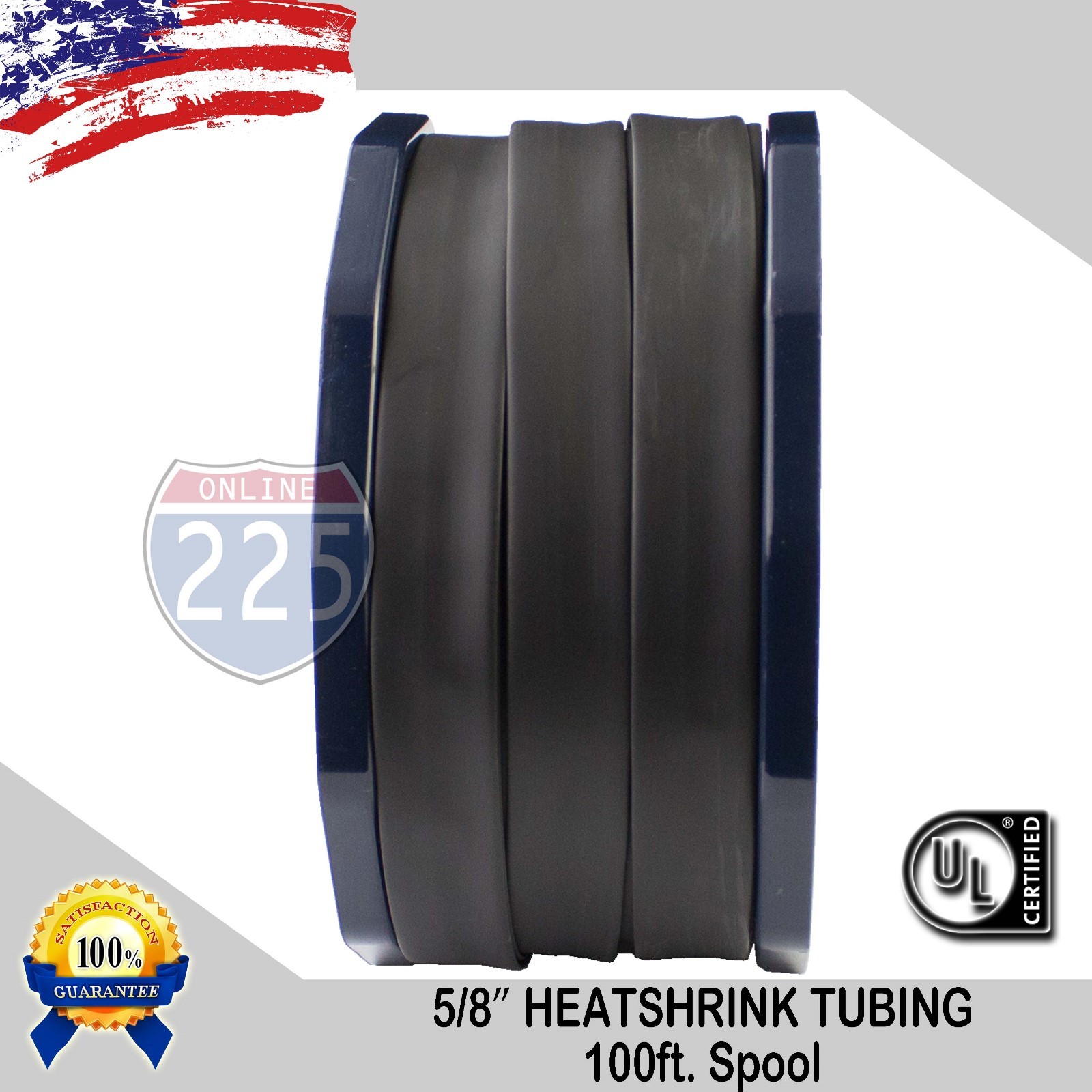 100 FT 100' Feet BLK 5/8" 16mm Polyolefin 2:1 Heat Shrink Tubing with Cable Text