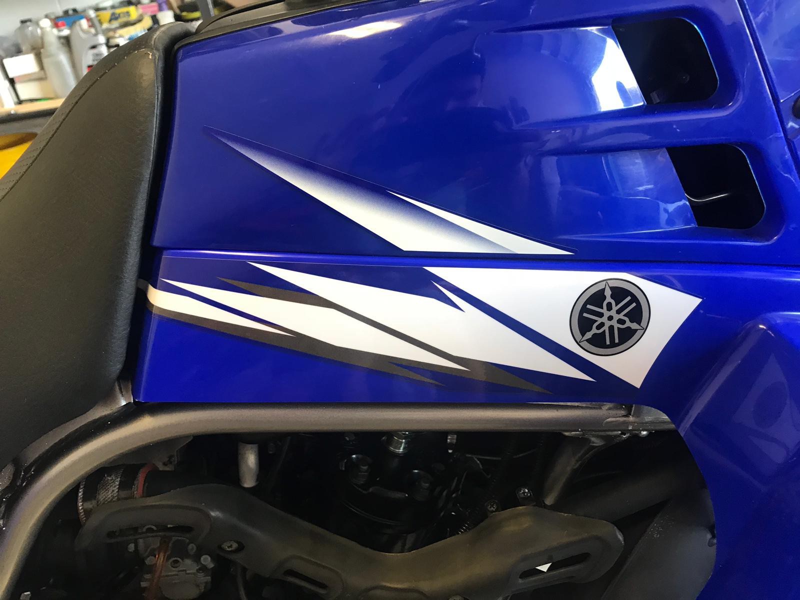 yamaha banshee full graphics decals kit 2006 blue THICK AND HIGH GLOSS