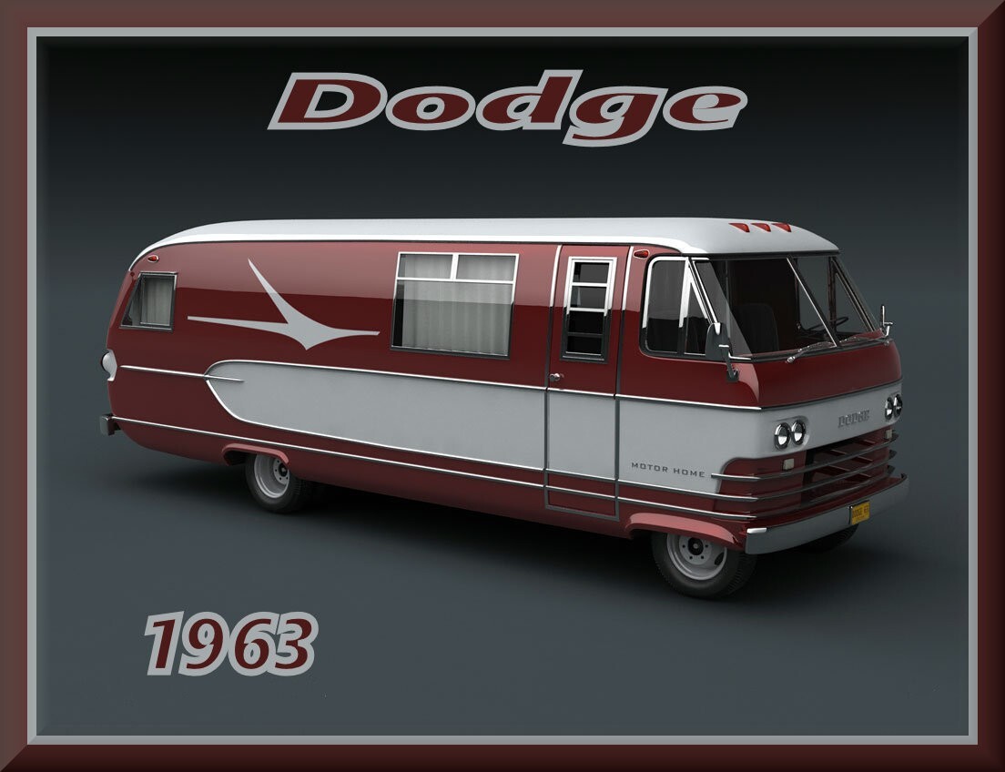 1963 Dodge Travco Motorhome/Rv Refrigerator Magnet, 42 MIL Thickness