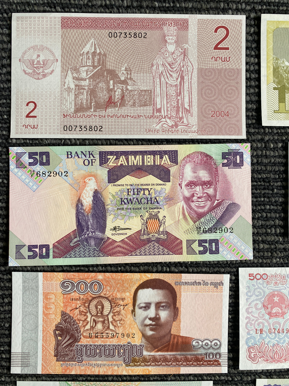 25 Different Banknotes from 25 Countries UNC - Collectible World Currency Lot