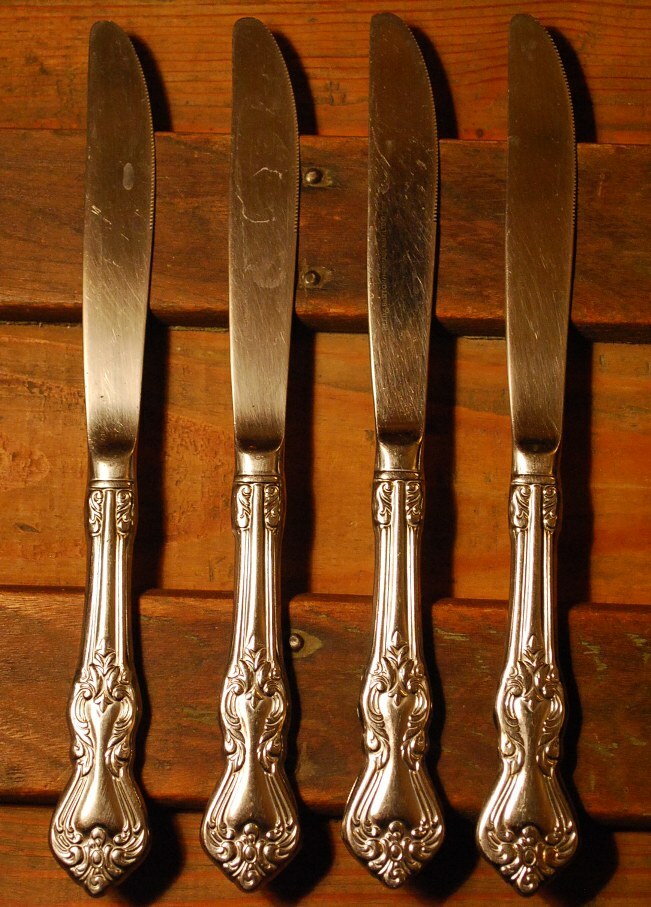 SET 4 DINNER KNIVES Reed & Barton Stainless Steel Flatware MARLBOROUGH 18/10 Exc