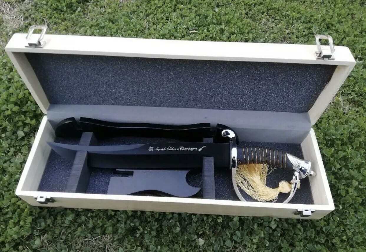 Laguiole Handmade Champagne Sabre Sword Limited Edition With Stand And Gift Box