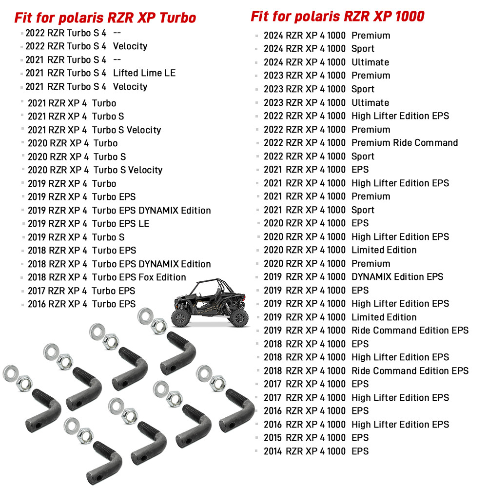 Tree Kicker Mounting Hardware Kit for Polaris RZR 4 900 RZR Turbo RZR XP 4 1000