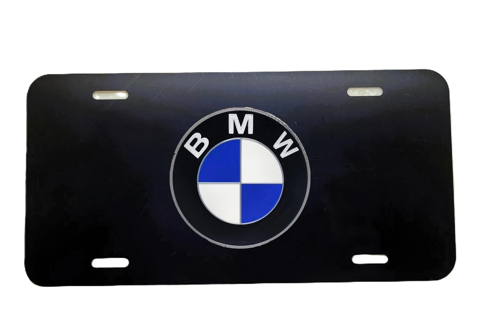 NEW 3D BLACK BMW Style License Plate Raised Emblem 6" x 12" Badge NEW✔️