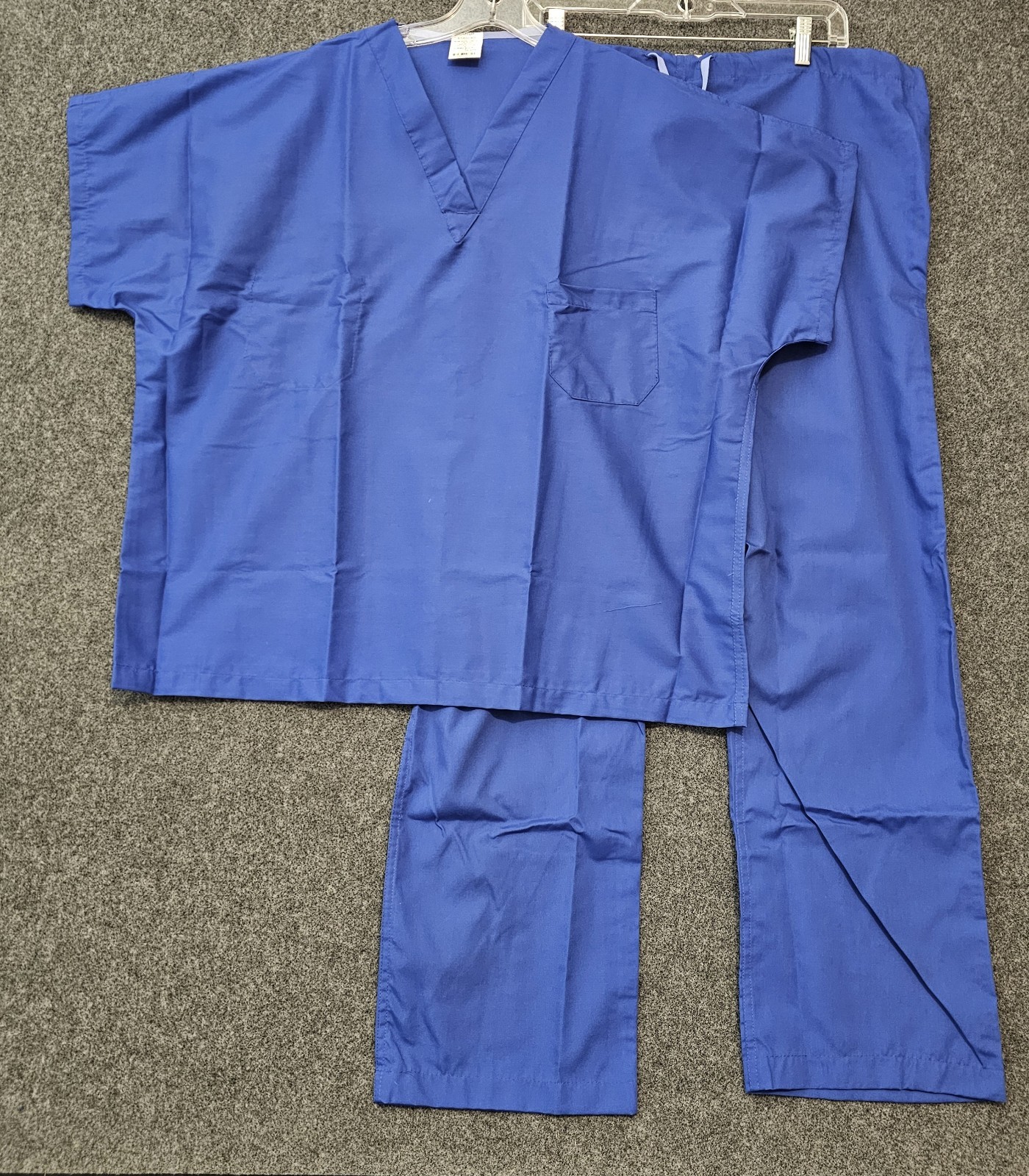 Pinnacle Health Scrub Set Large Blue V-Neck Top & Drawstring Pants Medical