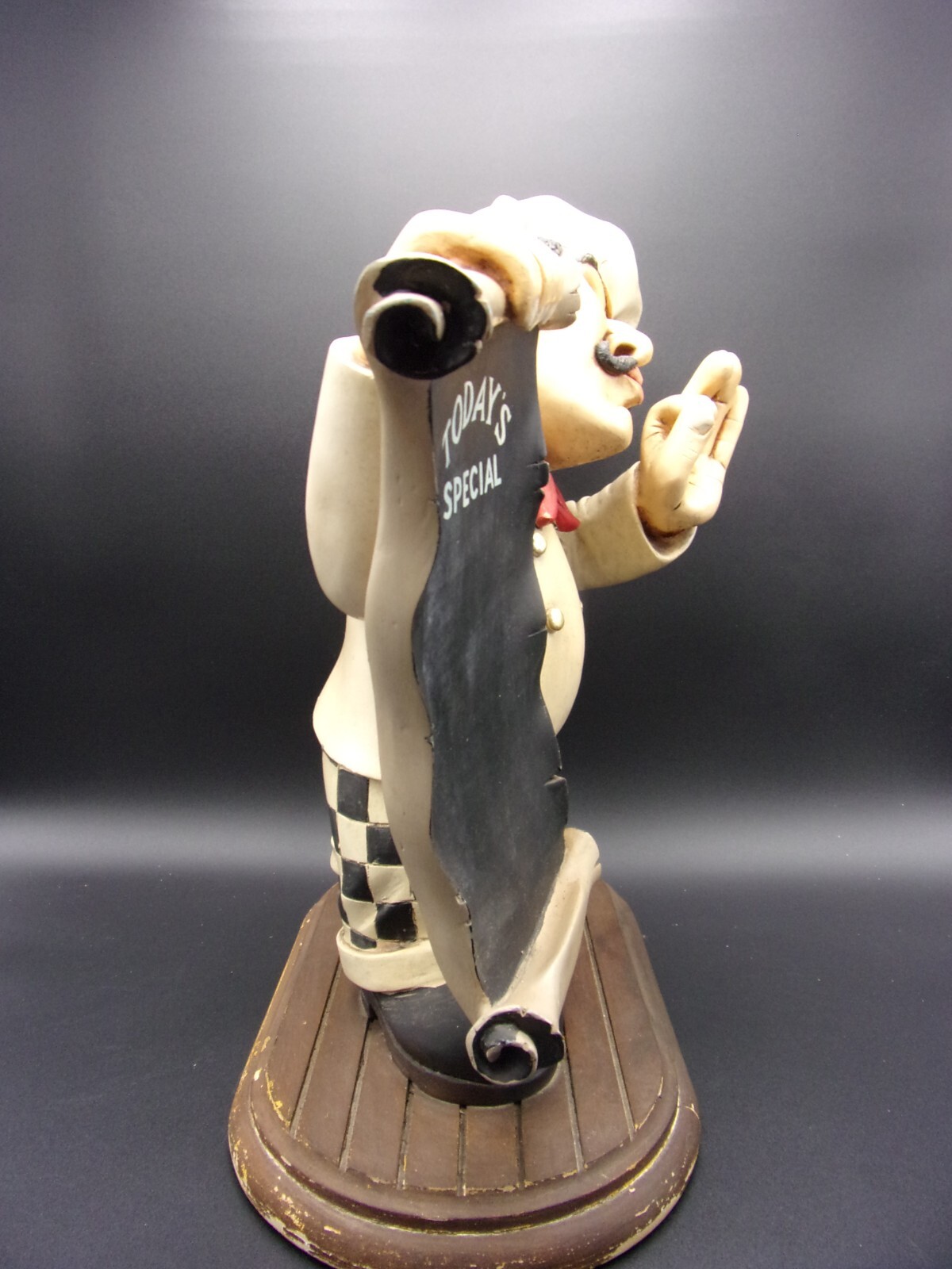 Italian Chef Menu Display Chalkboard Restaurant Pastry Cook Statue 18" Specials