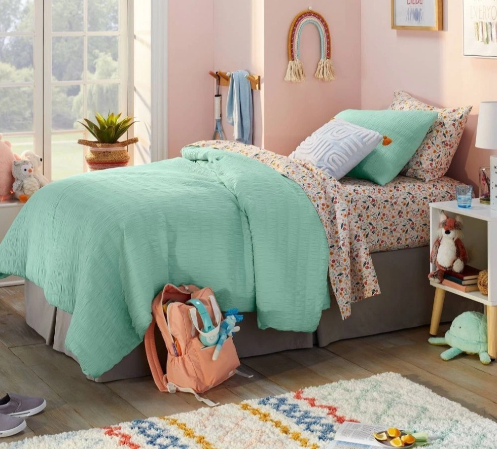 Queen Simple Pleat Kids' Bedskirt Gray Pillowfort Target 🎯